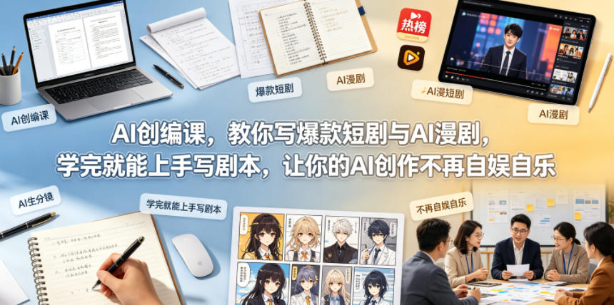 AI创编课，教你写爆款短剧与AI漫剧，学完就能上手写剧本，让你的AI创作不再自娱自乐-齐力副业