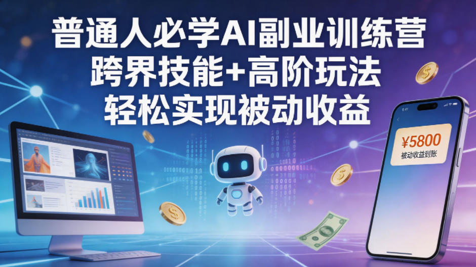 普通人必学AI副业训练营跨界技能+高阶玩法轻松实现被动收益-齐力副业
