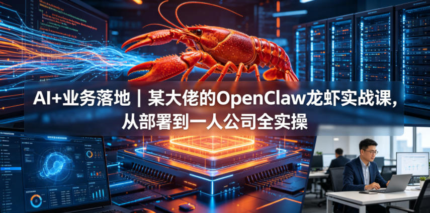 AI+业务落地｜某大佬的OpenClaw小龙虾实战课，从部署到一人公司全实操-齐力副业