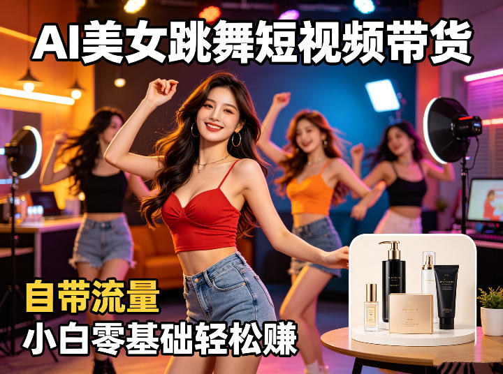 AI美女跳舞短视频带货：自带流量，小白零基础轻松賺，详细拆解-齐力副业