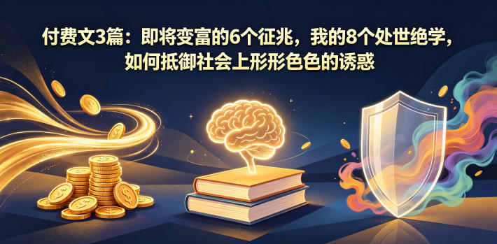 付费文3篇:即将变富的6个征兆,我的8个处世绝学,如何抵御社会上形形色色的诱惑-齐力副业