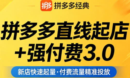 拼多多直线起店+强付费3.0，教你稳定起店、高效控投产、破解流量瓶颈（更新4月）-齐力副业