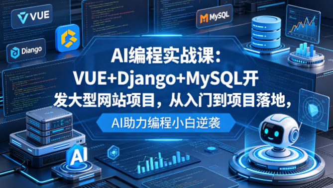 AI编程实战课：VUE+Django+MySQL开发大型网站项目，从入门到项目落地，AI助力编程小白逆袭-知行副业网