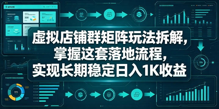 虚拟店铺群矩阵玩法拆解，掌握这套落地流程，实现长期稳定日入1K收益【揭秘】-齐力副业