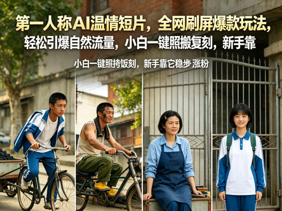 第一人称AI温情短片，全网刷屏爆款玩法，轻松引爆自然流量，小白一键照搬复刻，新手靠它稳步涨粉-齐力副业