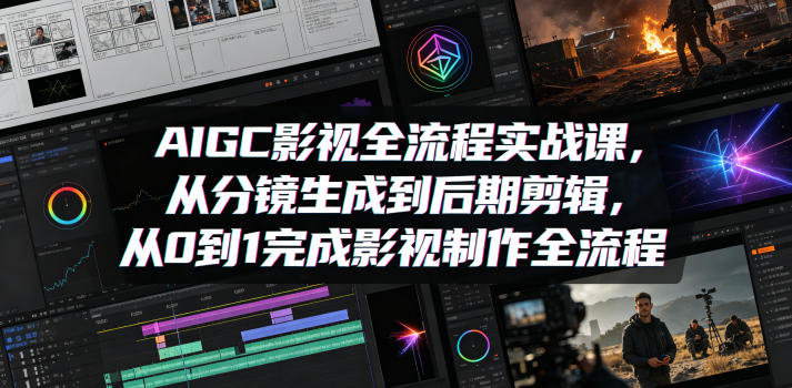 AIGC影视全流程实战课，从分镜生成到后期剪辑，从0到1完成影视制作全流程-齐力副业