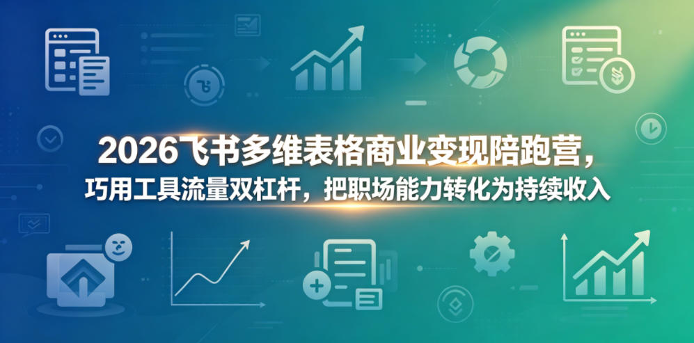 2026飞书多维表格商业变现陪跑营,巧用工具流量双杠杆,把职场能力转化为持续收入-齐力副业