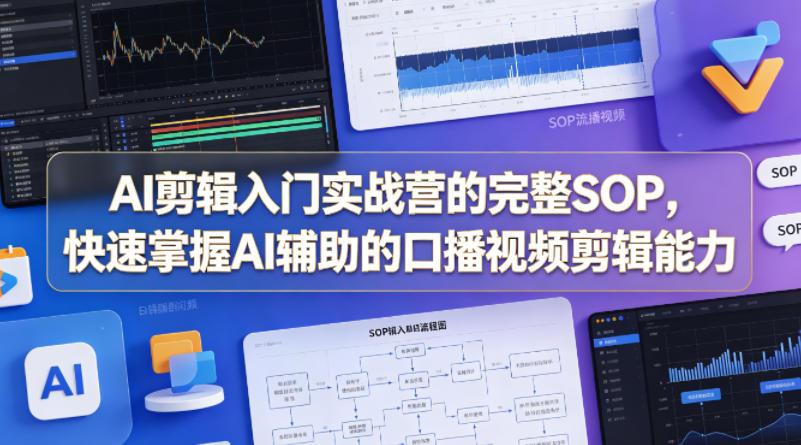AI剪辑入门实战营的完整SOP，快速掌握AI辅助的口播视频剪辑能力-齐力副业