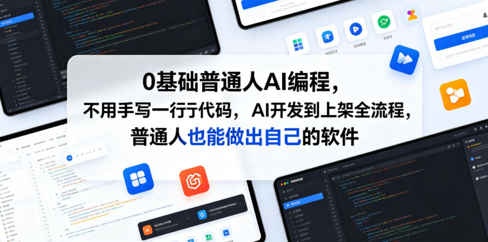 0基础普通人AI编程,不用手写一行代码,AI开发到上架全流程,普通人也能做出自己的软件-齐力副业