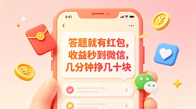 答题就有红包,收益秒到微信,几分钟挣几十块,学生党上班族宝妈都可以玩【揭秘】-齐力副业