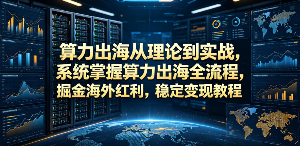 算力出海从理论到实战,系统掌握算力出海全流程,掘金海外红利,稳定变现教程-齐力副业