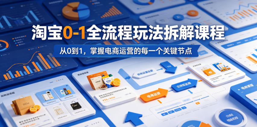 淘宝0-1全流程玩法拆解课程，从0到1，掌握电商运营的每一个关键节点-齐力副业
