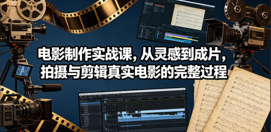 电影制作实战课，从灵感到成片，拍摄与剪辑真实电影的完整过程【原创双语字幕】-齐力副业