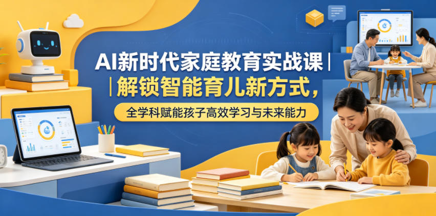 AI新时代家庭教育实战课｜解锁智能育儿新方式，全学科赋能孩子高效学习与未来能力-齐力副业