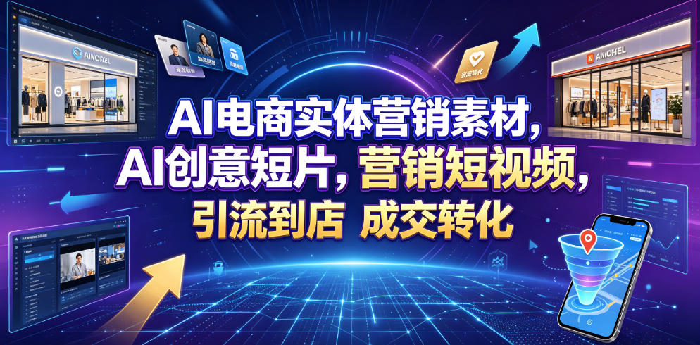 AI电商实体营销素材，AI创意短片，高效打造营销短视频，轻松引流到店，稳定提升门店客流与成交转化-齐力副业