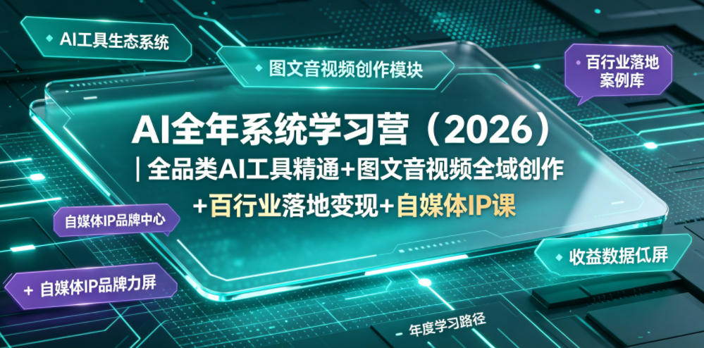 AI全年系统学习营（2026）｜全品类AI工具精通+图文音视频全域创作+百行业落地变现+自媒体IP打造年度进阶大课-齐力副业