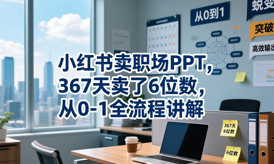 小红书卖职场PPT,367天卖了6位数,从0-1全流程讲解-齐力副业