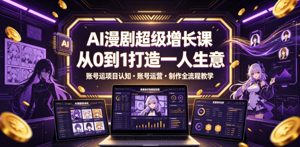 AI漫剧超级增长课,从0到1打造一人生意,项目认知・账号运营・制作全流程教学插图 AI漫剧超级增长课,从0到1打造一人生意,项目认知・账号运营・制作全流程教学插图