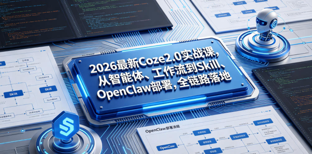 2026最新Coze2.0实战课,从智能体、工作流到Skill、OpenClaw部署,全链路落地-齐力副业