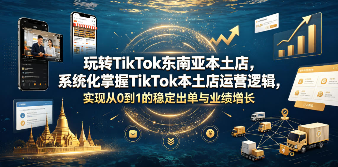 玩转TikTok东南亚本土店，系统化掌握TikTok本土店运营逻辑，实现从0到1的稳定出单与业绩增长-齐力副业