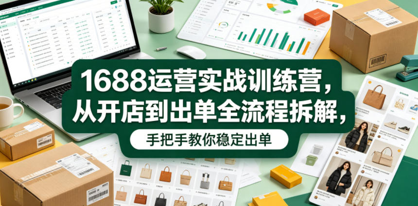 1688运营实战训练营,从开店到出单全流程拆解,手把手教你稳定出单-齐力副业