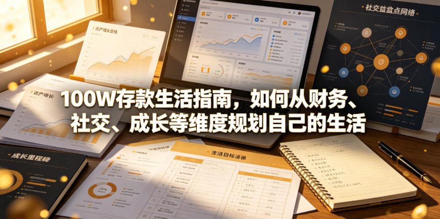 付费文章：100W存款生活指南，如何从财务、社交、成长等维度规划自己的生活-齐力副业