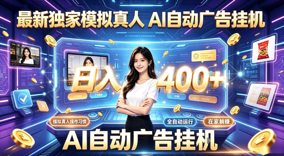 最新独家模拟真人，AI自动挂号挂G，日入400+，全程全自动运行，无需人工【揭秘】-齐力副业