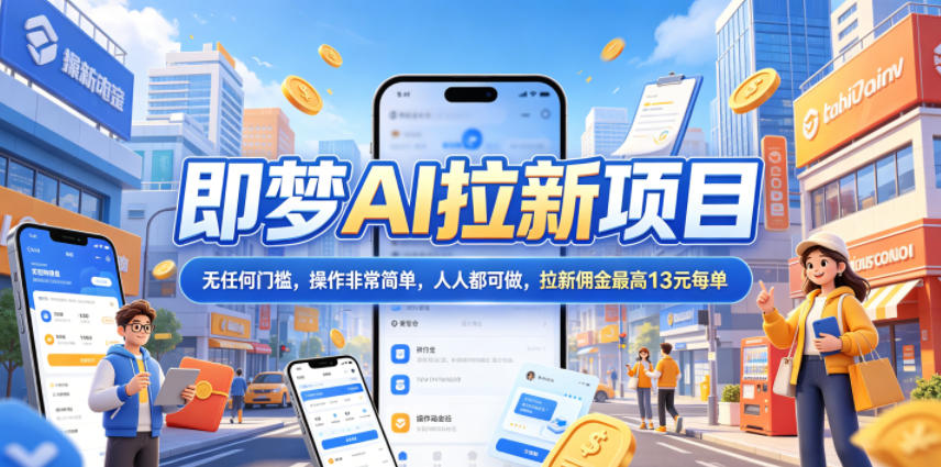 2026年即梦AI拉新项目最新玩法,无任何门槛,操作非常简单,人人都可做,拉新佣金最高13米每单(更新6月24日)-齐力副业