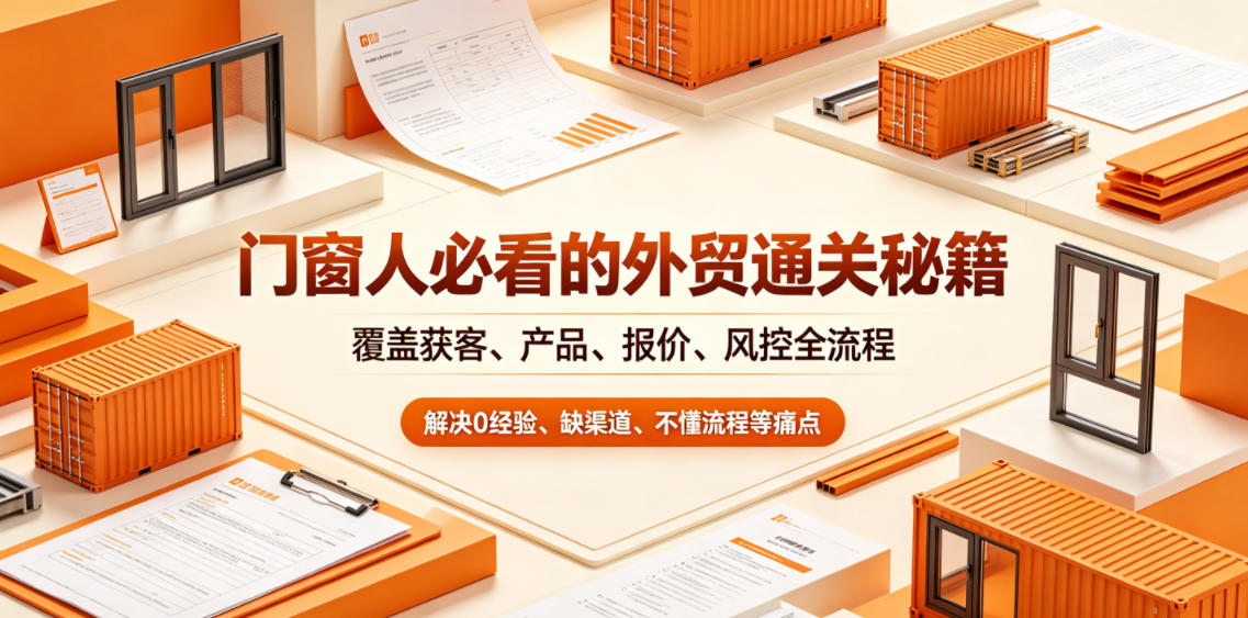 门窗人必看的外贸通关秘籍,块覆盖获客、产品、报价、风控全流程,解决0经验、缺渠道、不懂流程等痛点-齐力副业