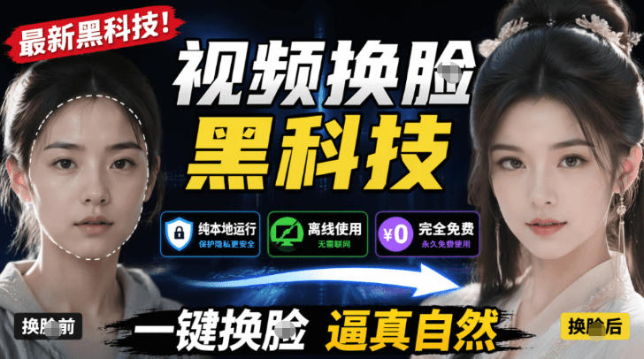 AI人工智能如此夸张?一键视频换Lian黑科技,纯本地离线运行,本地视频换Lian娱乐工具,AI FaceSwap-齐力副业
