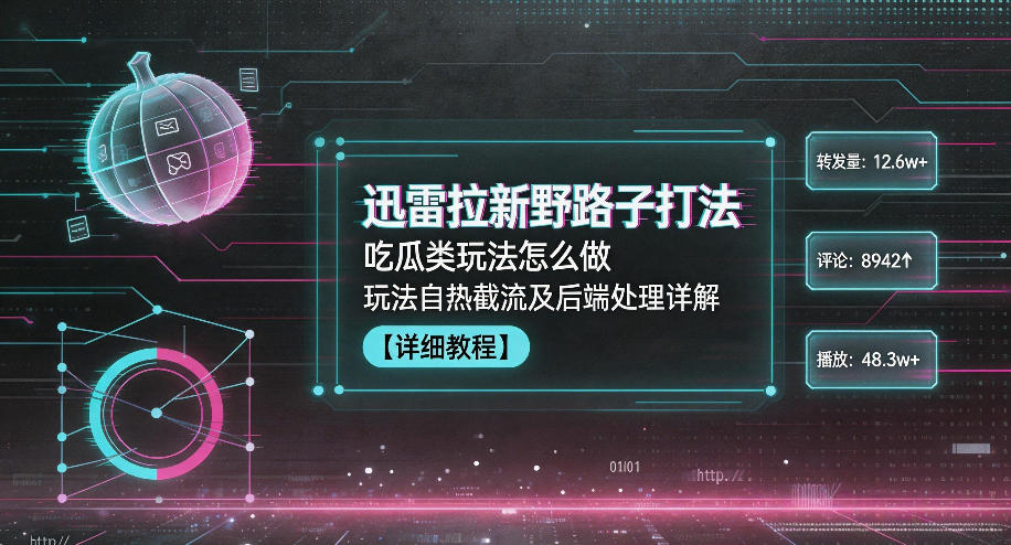 迅雷拉新野路子打法，吃瓜类玩法怎么做，玩法自热截流及后端处理详解-齐力副业