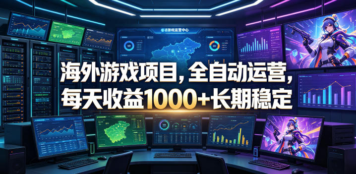 海外游戏项目,全自动运营,每天收益1000+长期稳定【揭秘】-齐力副业