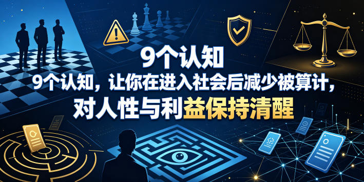 付费文章：9个认知，让你在进入社会后减少被算计，对人性与利益保持清醒-齐力副业