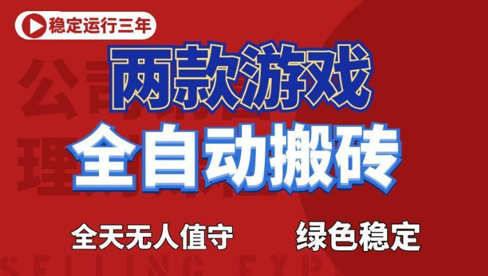 海外游戏全自动搬砖，日入1k+，全天无人值守，绿色稳定！【揭秘】-齐力副业