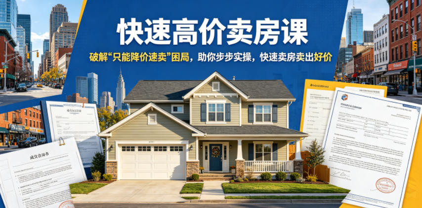 快速高价卖房课，破解“只能降价速卖”困局，助你步步实操，快速卖房卖出好价（更新2026）-齐力副业