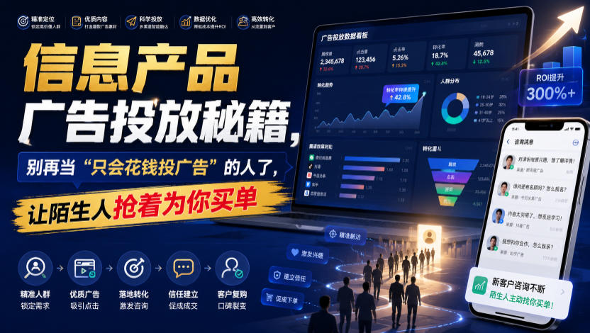 信息产品广告投放秘籍,别再当“只会花钱投广告”的人了,让陌生人抢着为你买单【原创双语字幕】-齐力副业