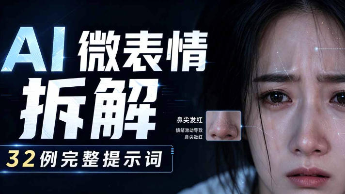 AI微表情拆解提示词合集，精准调控AI角色表情，可直接复用，0基础也能调出影视级表情变化-齐力副业