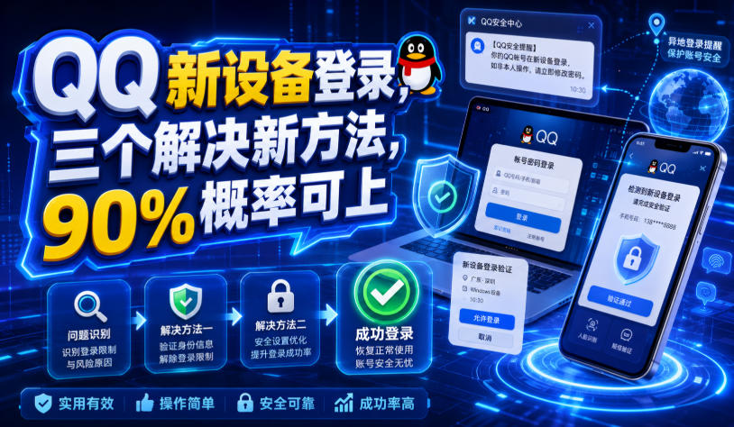 QQ新设备登录,三个解决新方法,90%概率可上-齐力副业
