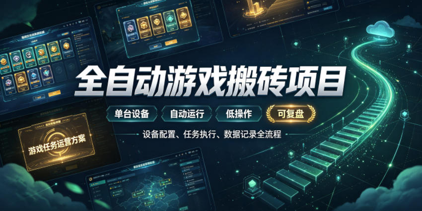 实现全自动游戏搬砖躺賺，每日稳定收益千元，近几年最稳，一台设备就能做！【揭秘】-齐力副业