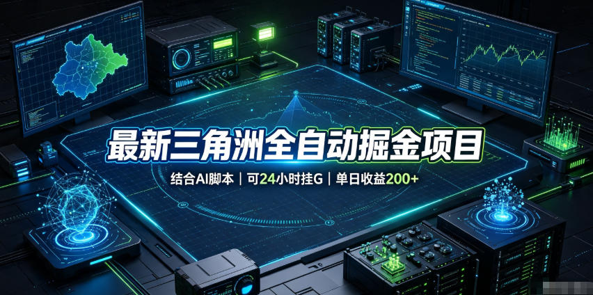 最新三角洲全自动掘金项目，结合AI脚本，可24小时挂G，单日收益200+【揭秘】-齐力副业