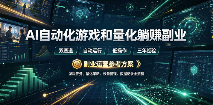 AI自动化游戏和量化躺賺副业:日入几张,稳定运行三年的项目!【揭秘】-齐力副业