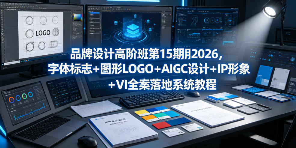 品牌设计高阶班第15期2026,字体标志+图形LOGO+AIGC设计+IP形象+VI全案落地系统教程-齐力副业