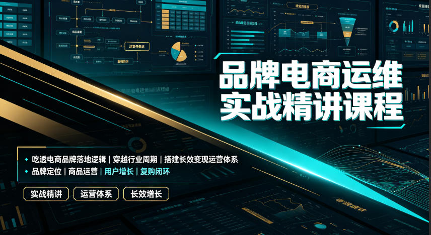 品牌电商运维实战精讲课程|吃透电商品牌落地逻辑、穿越行业周期、搭建长效变现运营体系-齐力副业