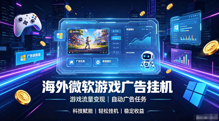 海外游戏广告自动挂G,轻资产海外副业风口,单设备稳定产出500+【揭秘】-齐力副业