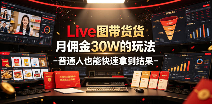 Live图带货月佣金30W的玩法-普通人也能快速拿到结果-齐力副业