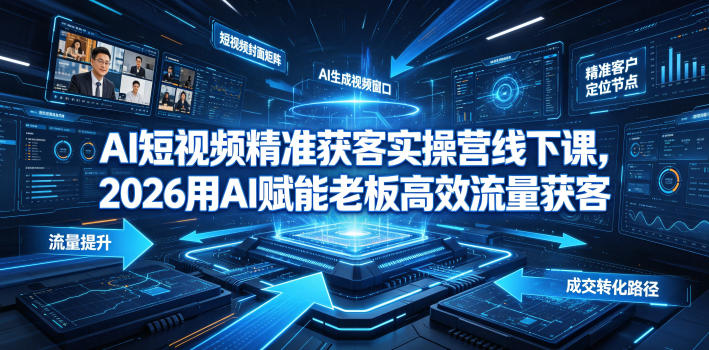 AI短视频精准获客实操营6月10-14号线下课,2026用AI赋能老板高效流量获客-齐力副业