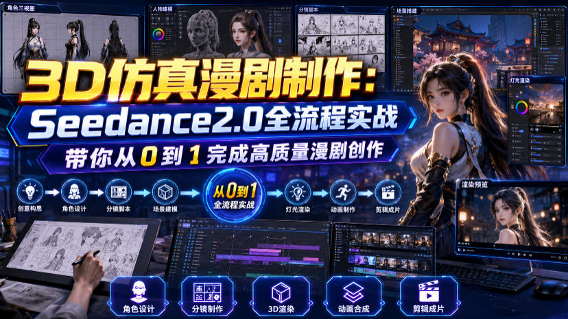 3D仿真漫剧制作：Seedance2.0全流程实战，带你从0到1完成高质量漫剧创作-齐力副业