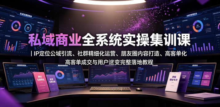 私域商业全系统实操课|IP定位公域引流、社群精细化运营、朋友圈内容打造、高客单成交与用户裂变完整落地教程-齐力副业