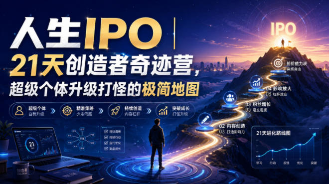 人生IPO︱21天创造者奇迹营,超级个体升级打怪的极简地图-齐力副业
