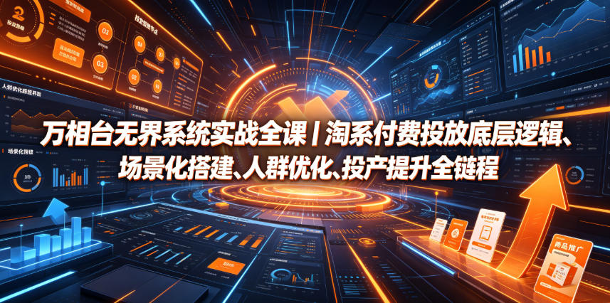 万相台无界系统实战全课|淘系付费投放底层逻辑、场景化搭建、人群优化、投产提升全链路运营教程-齐力副业